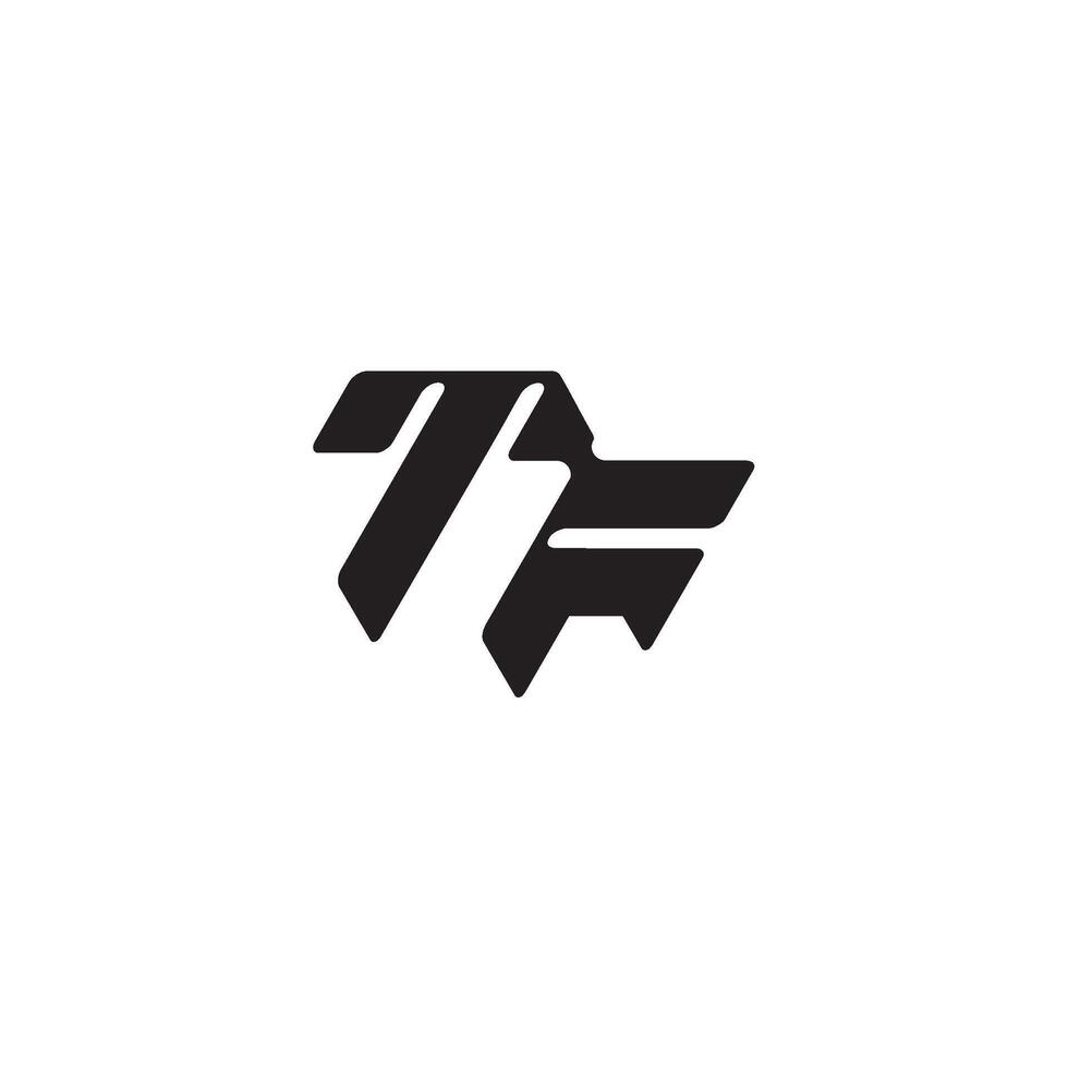 esport concept FT dynamic and cool design monogram initial logo letter vector