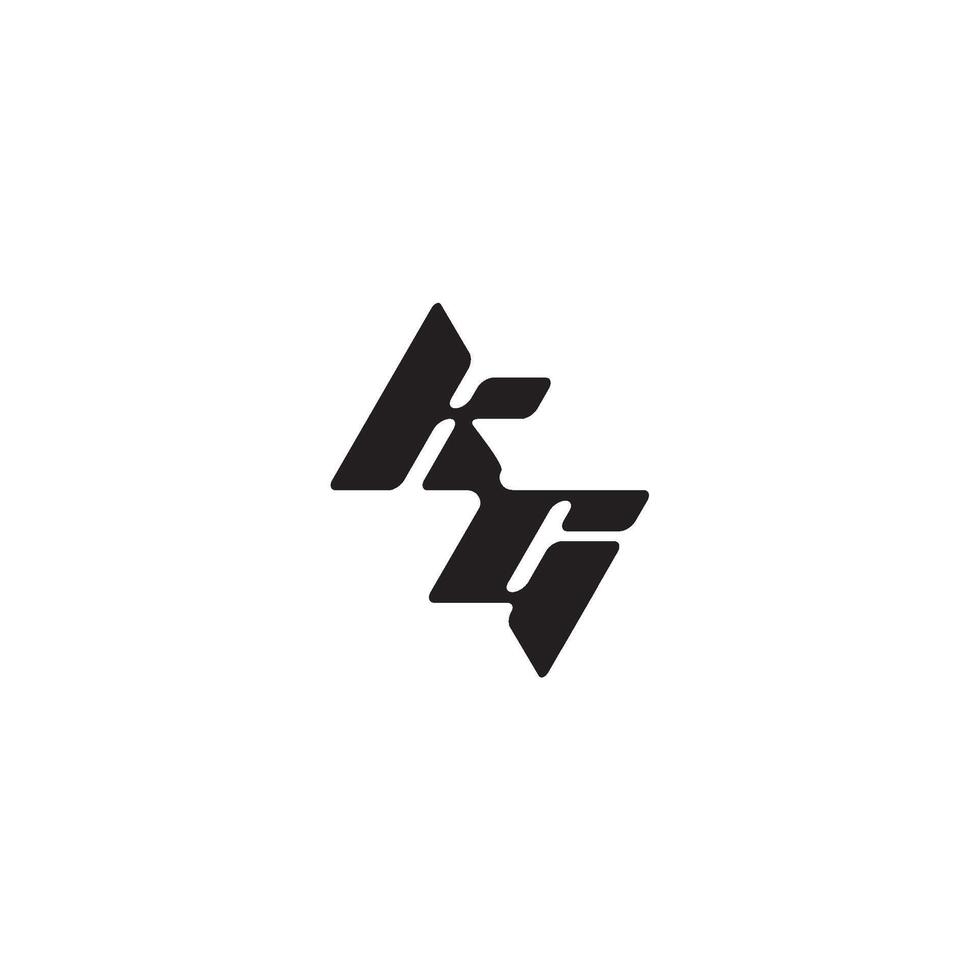 esport concept monogram initial logo letter dynamic and cool design GK vector