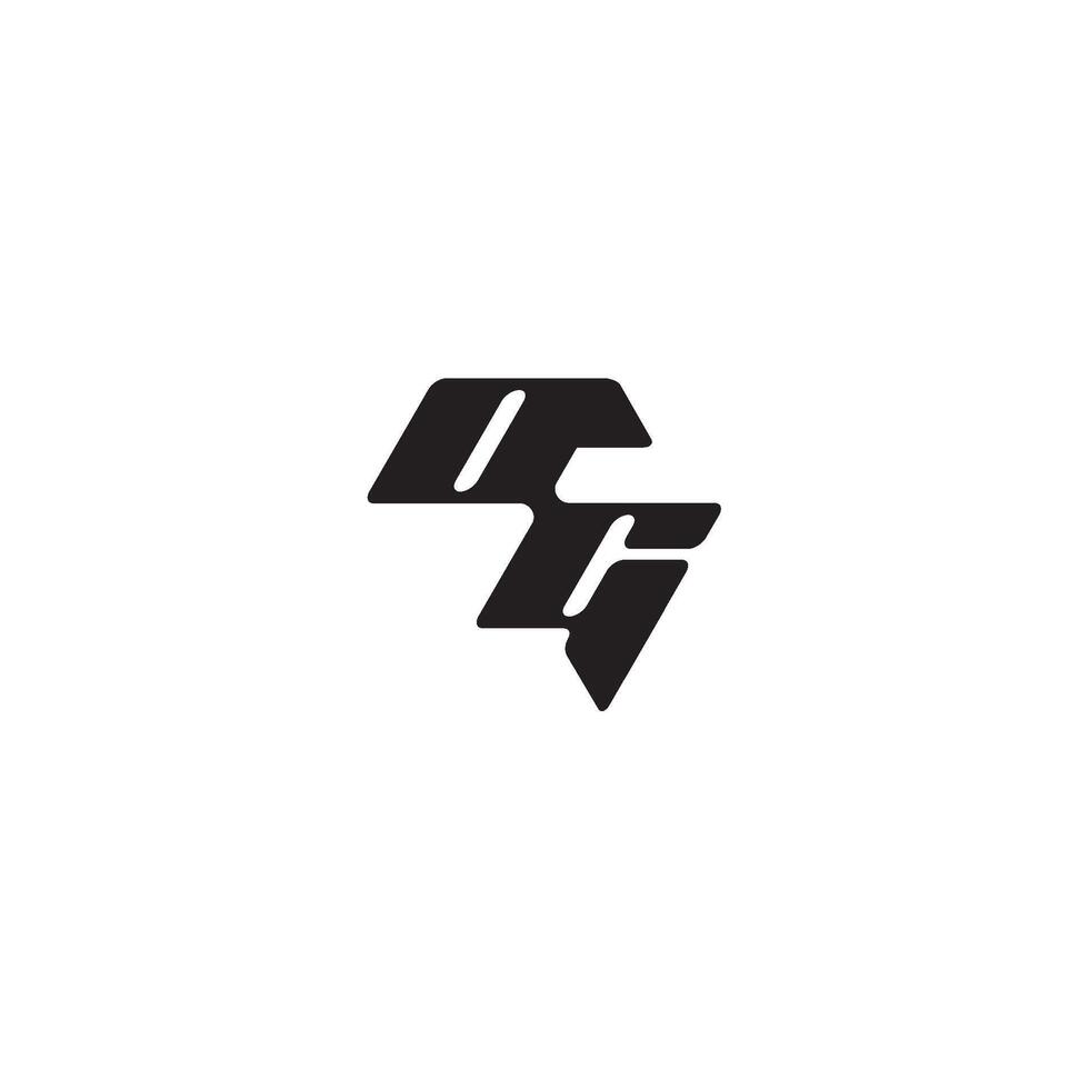 esport concept monogram initial logo letter dynamic and cool design GO vector