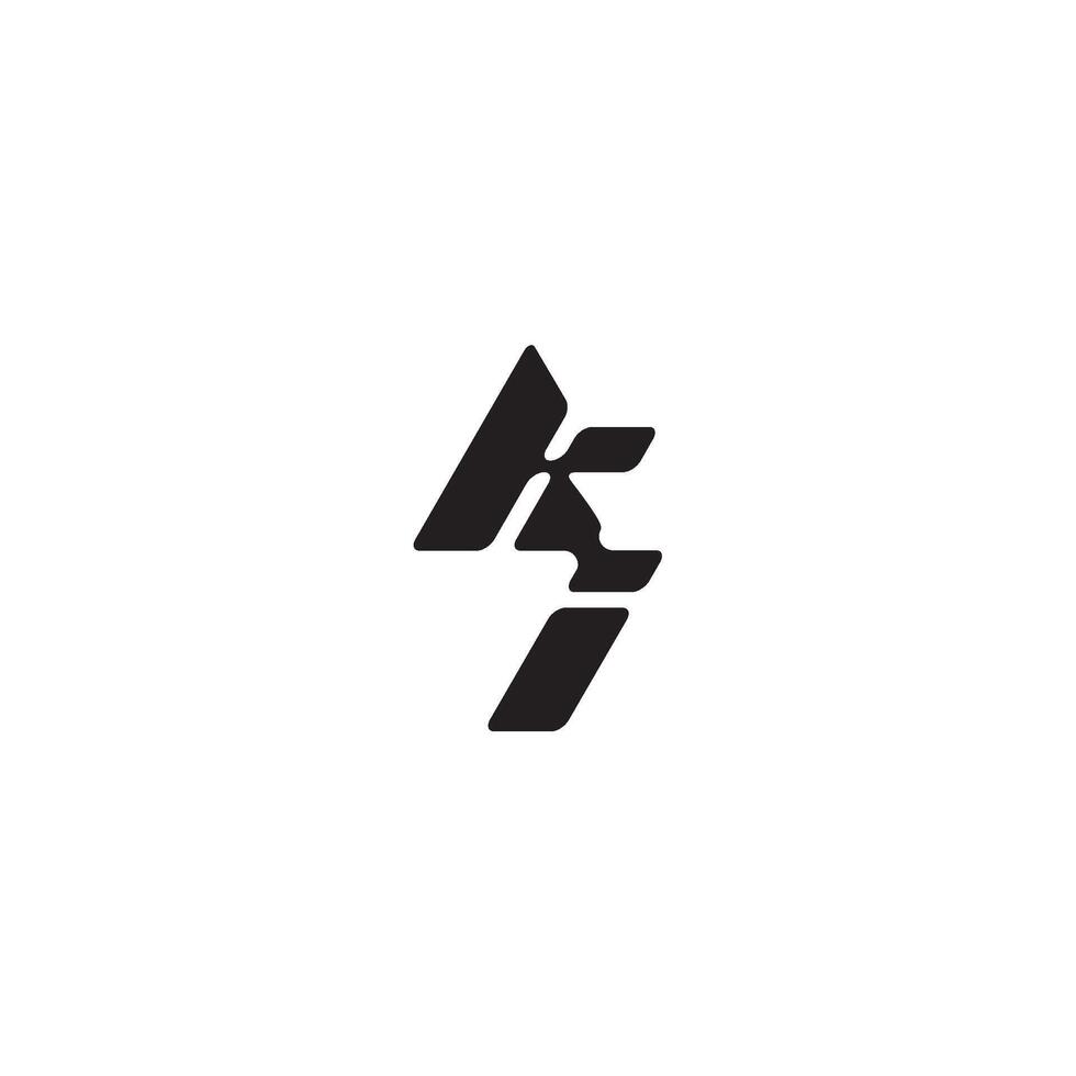 esport concept monogram initial logo letter dynamic and cool design IK vector