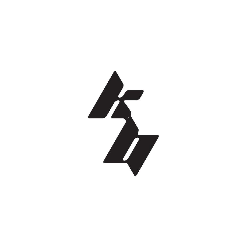 monogram initial logo dynamic and cool design BK esport concept letter vector