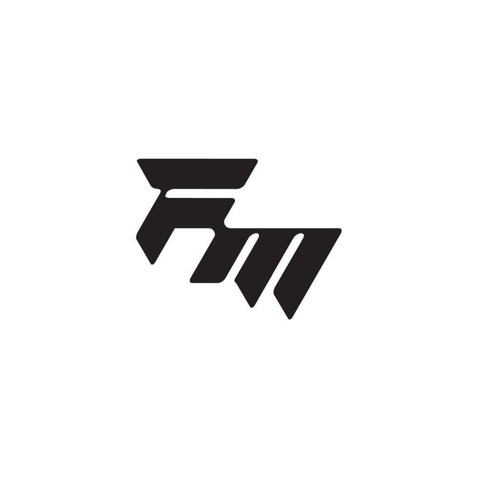 monogram initial logo dynamic and cool design MF esport concept letter vector