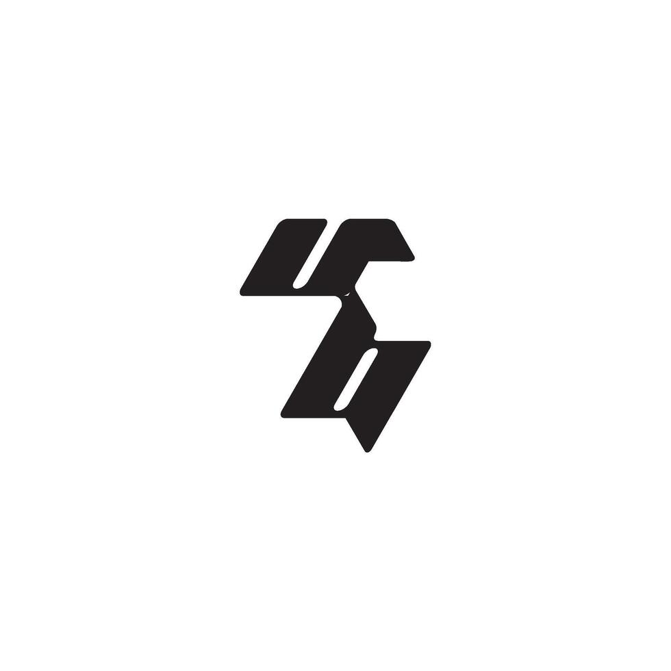monogram initial logo dynamic and cool design BU esport concept letter vector