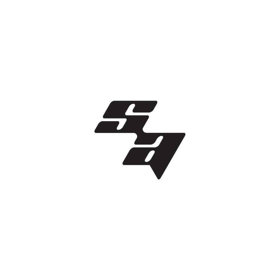 monogram initial logo dynamic and cool design AS esport concept letter vector