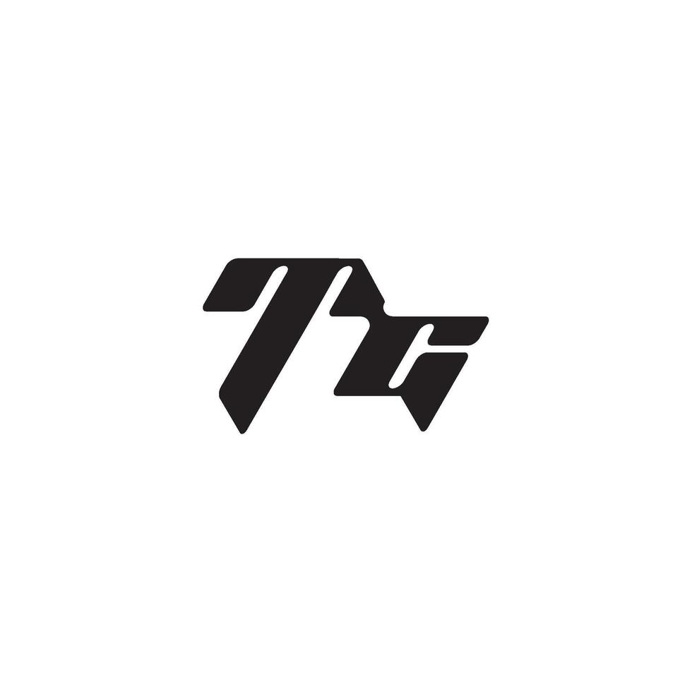 monogram initial logo dynamic and cool design CT esport concept letter vector