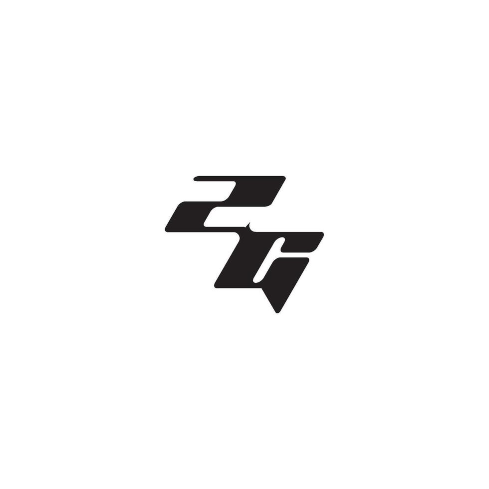 monogram initial logo dynamic and cool design CZ esport concept letter vector