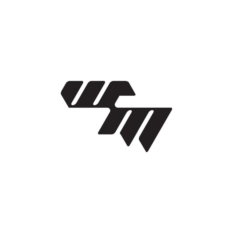 monogram initial logo dynamic and cool design MW esport concept letter vector