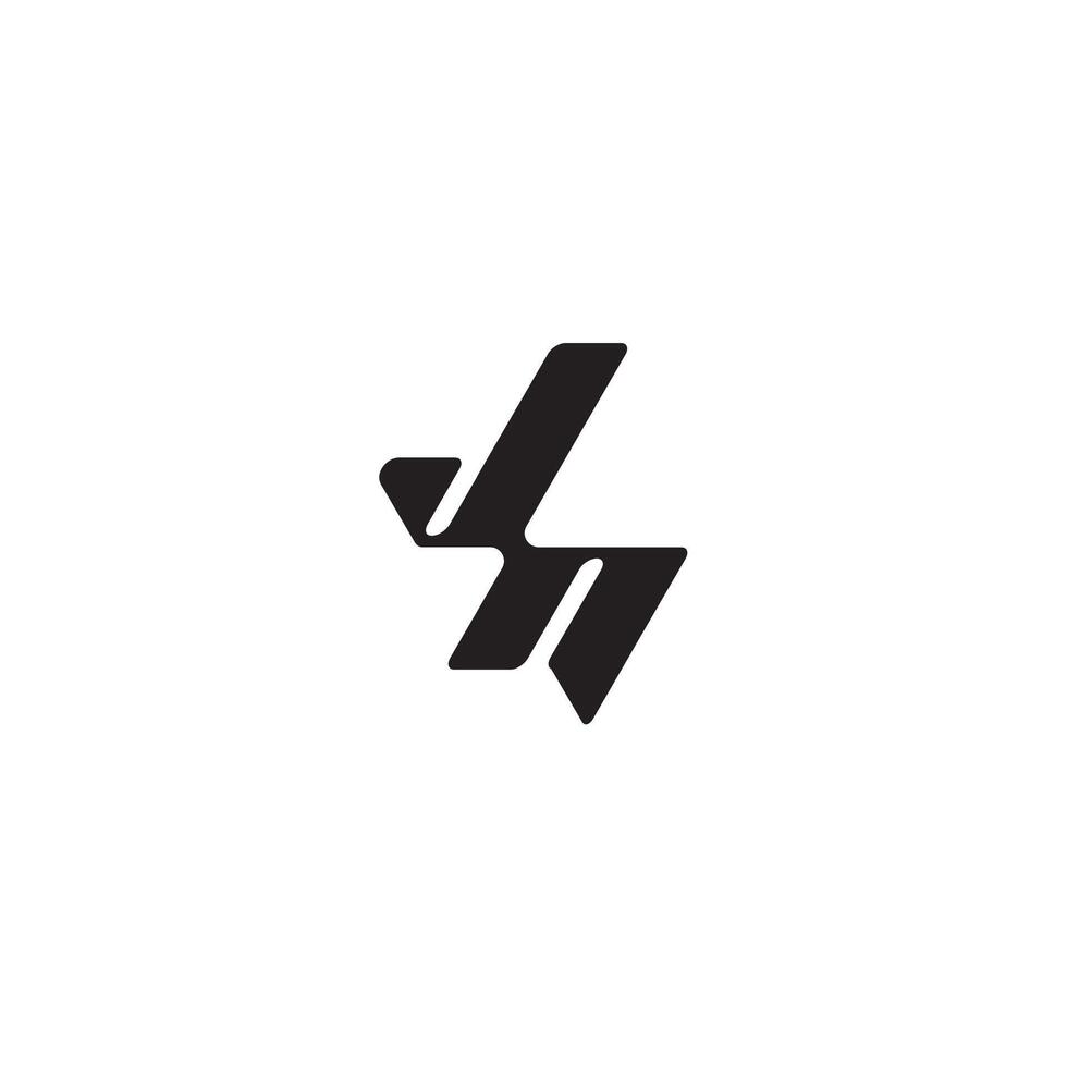 monogram initial logo dynamic and cool design NJ esport concept letter vector