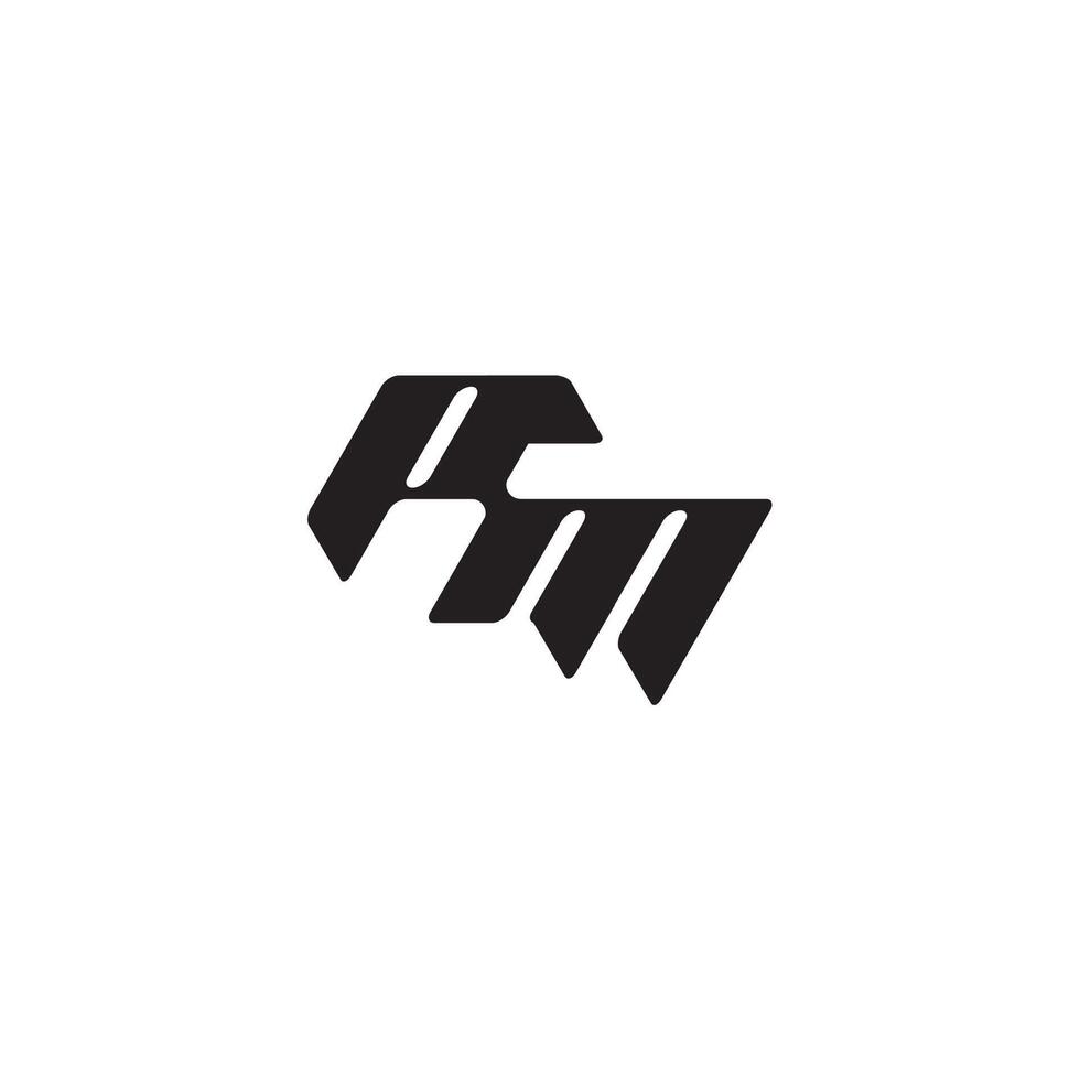 monogram initial logo dynamic and cool design MP esport concept letter vector
