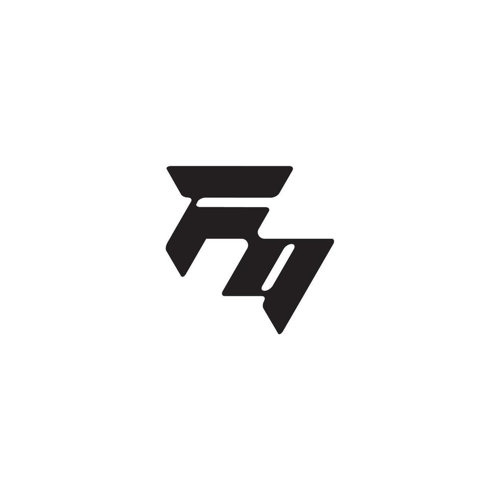 monogram initial logo dynamic and cool design QF esport concept letter vector