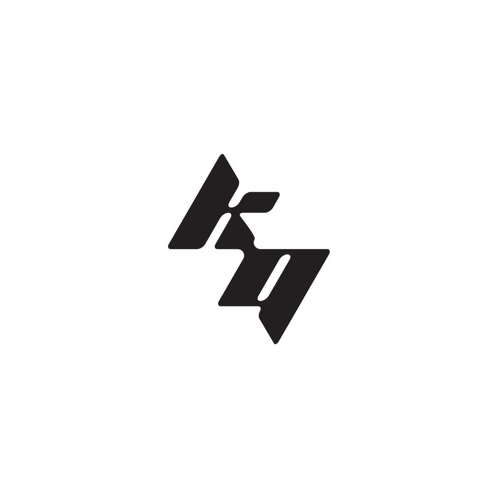 monogram initial logo dynamic and cool design QK esport concept letter vector