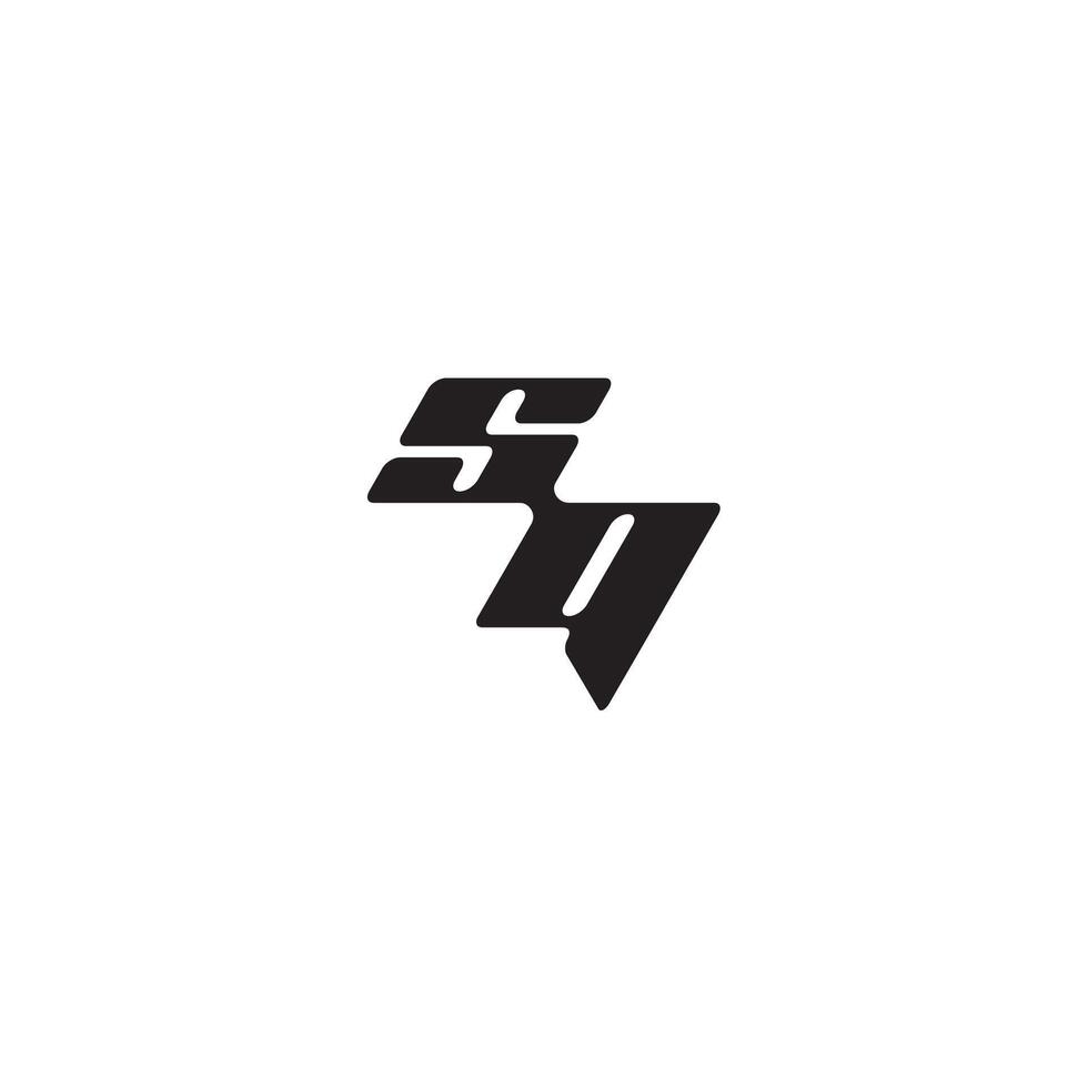 monogram initial logo dynamic and cool design QS esport concept letter vector