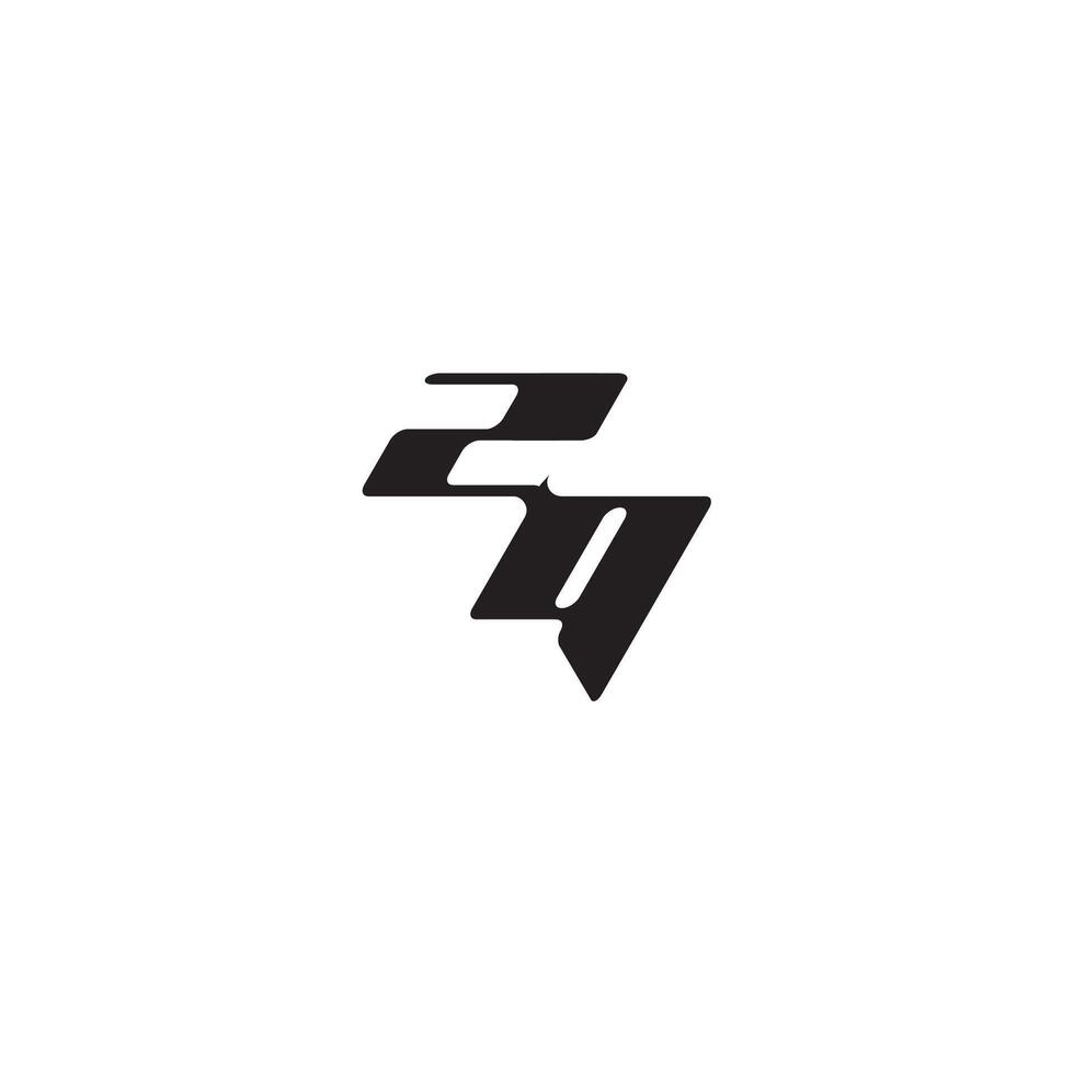 monogram initial logo dynamic and cool design QZ esport concept letter vector