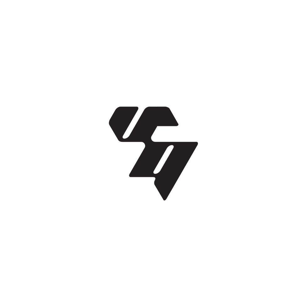 monogram initial logo dynamic and cool design QV esport concept letter vector