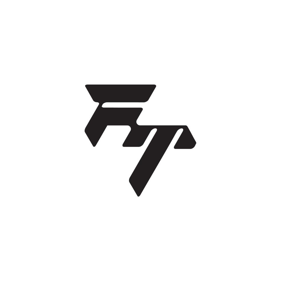 monogram initial logo dynamic and cool design TF esport concept letter vector