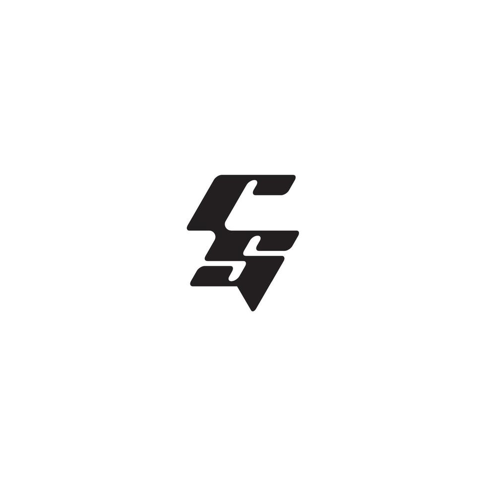 monogram initial logo dynamic and cool design SR esport concept letter vector