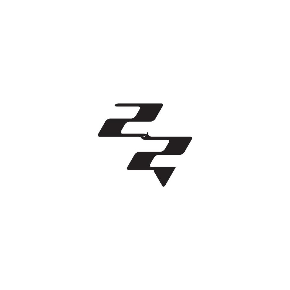 ZZ letter dynamic and cool design esport concept monogram initial logo vector