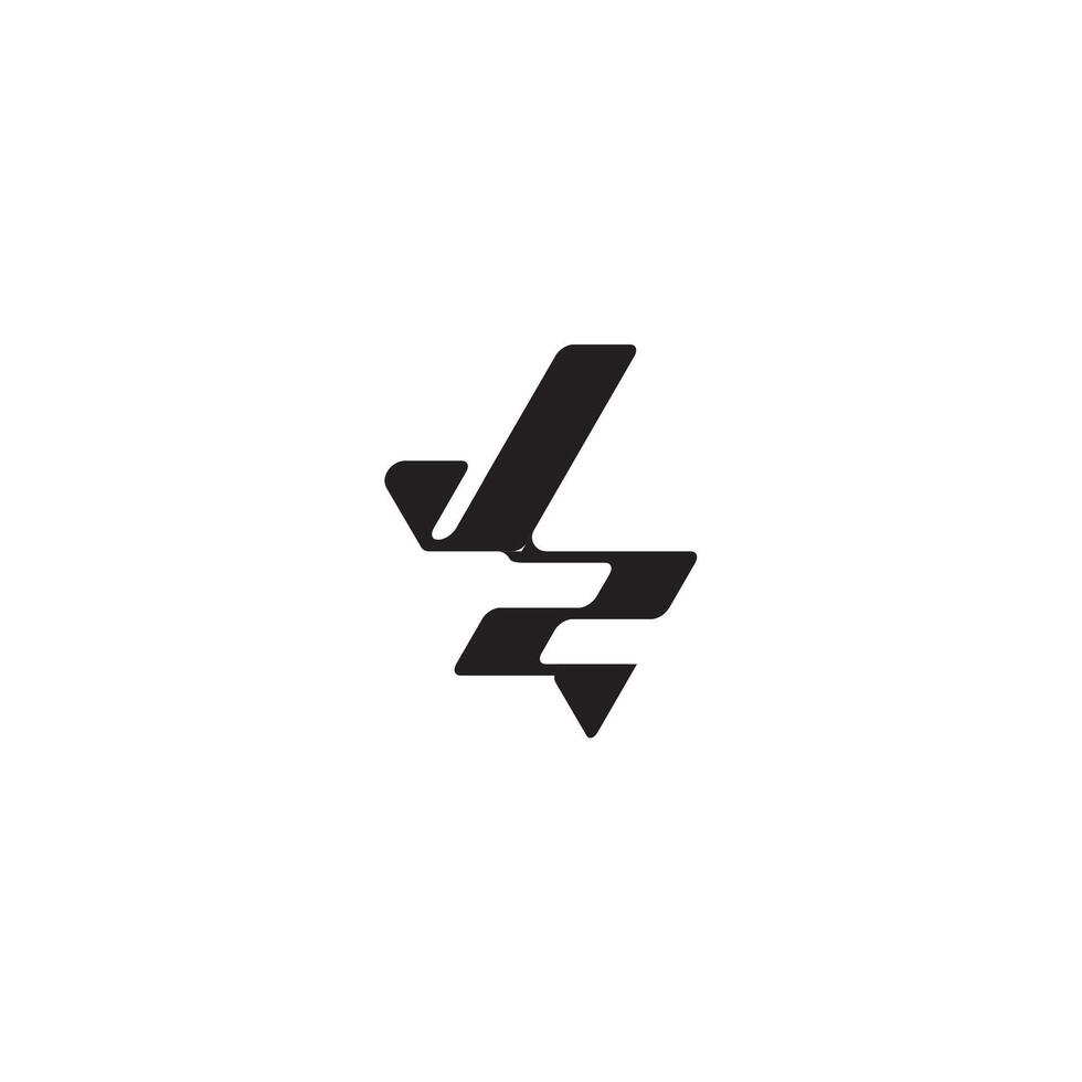 ZJ letter dynamic and cool design esport concept monogram initial logo vector