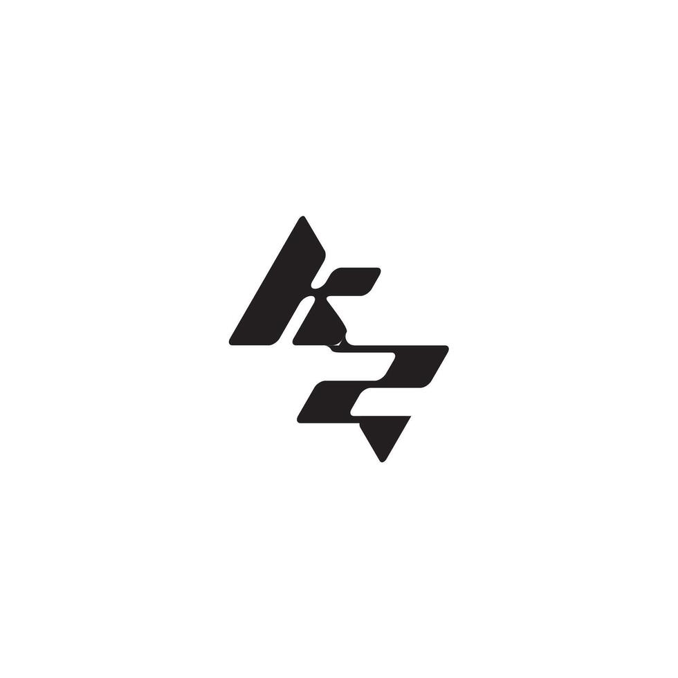 ZK letter dynamic and cool design esport concept monogram initial logo vector
