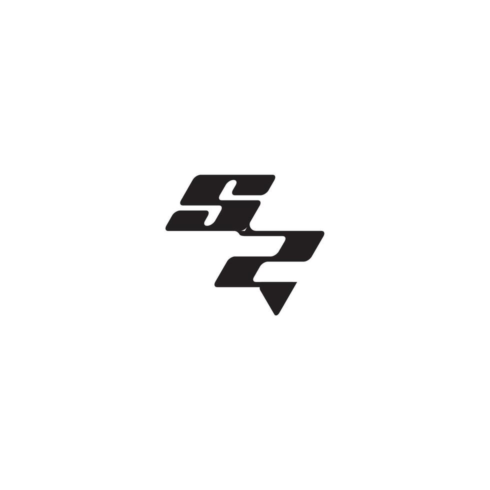 ZS letter dynamic and cool design esport concept monogram initial logo vector