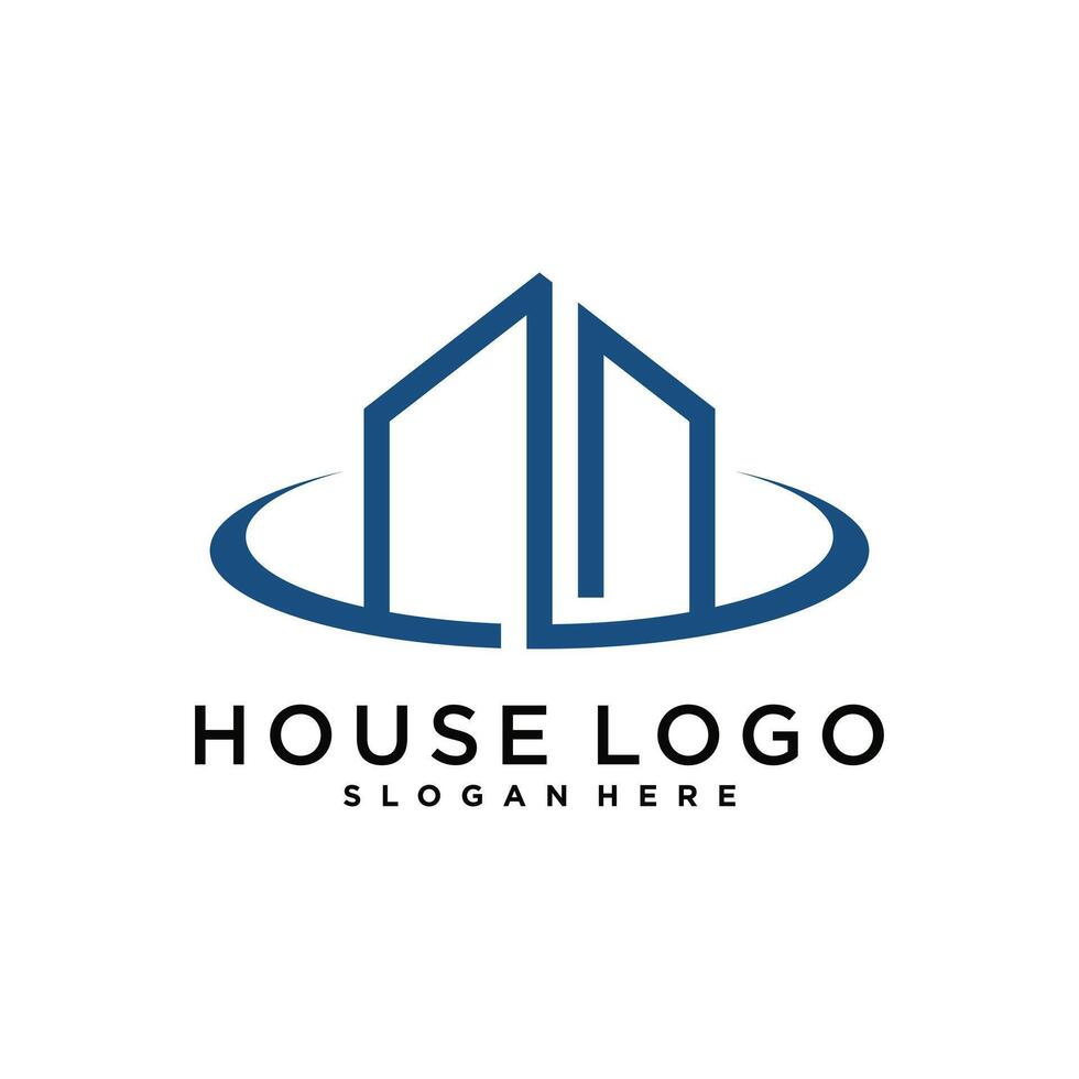 House logo design template with creative concept vector