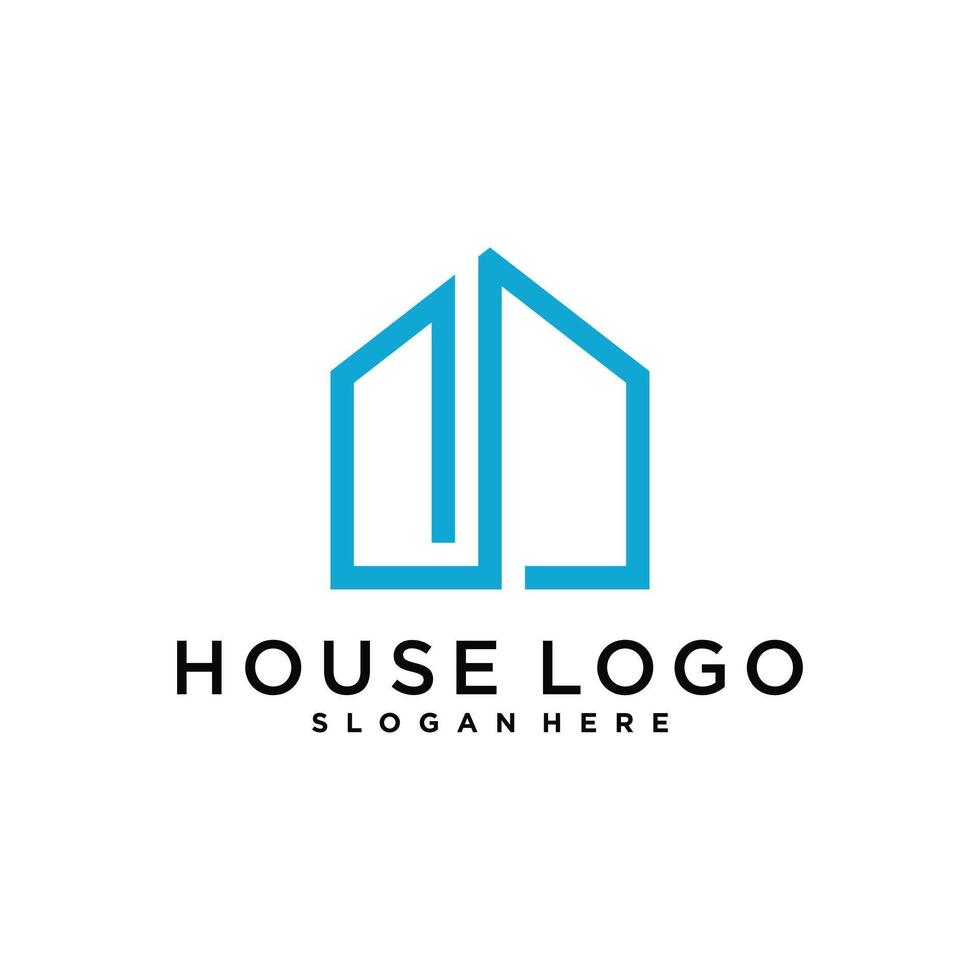 House logo design template with creative concept vector
