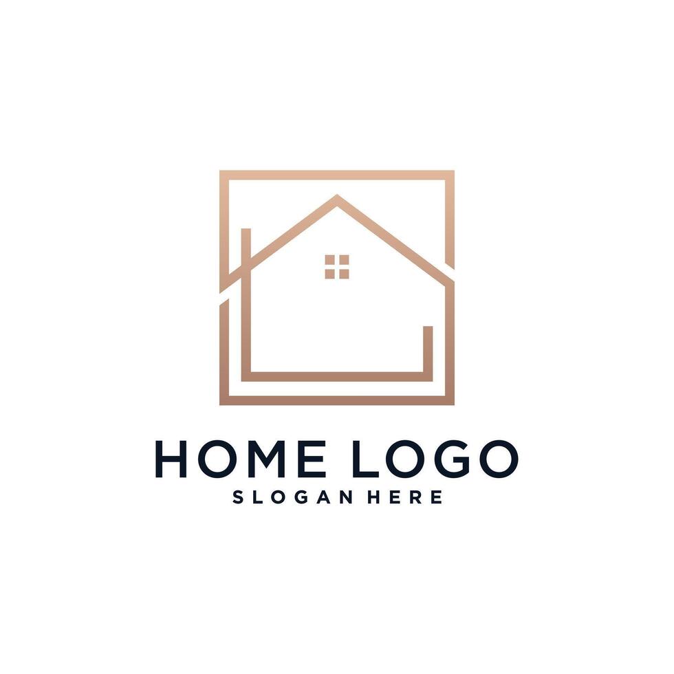 Home logo design template with creative concept vector
