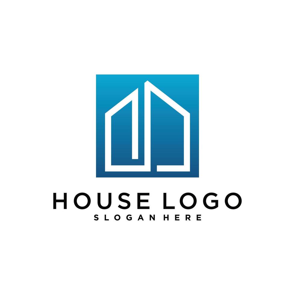 House logo design template with creative concept vector