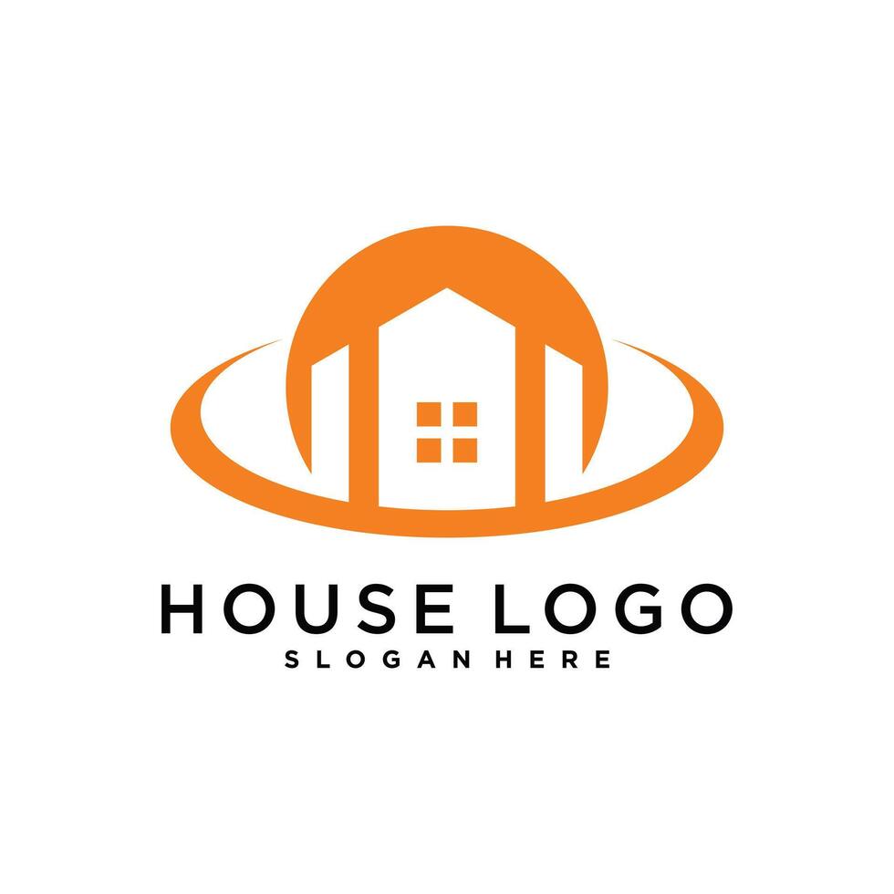 House logo design template with creative concept vector