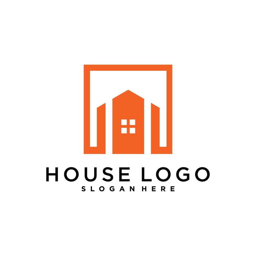 House logo design template with creative concept vector