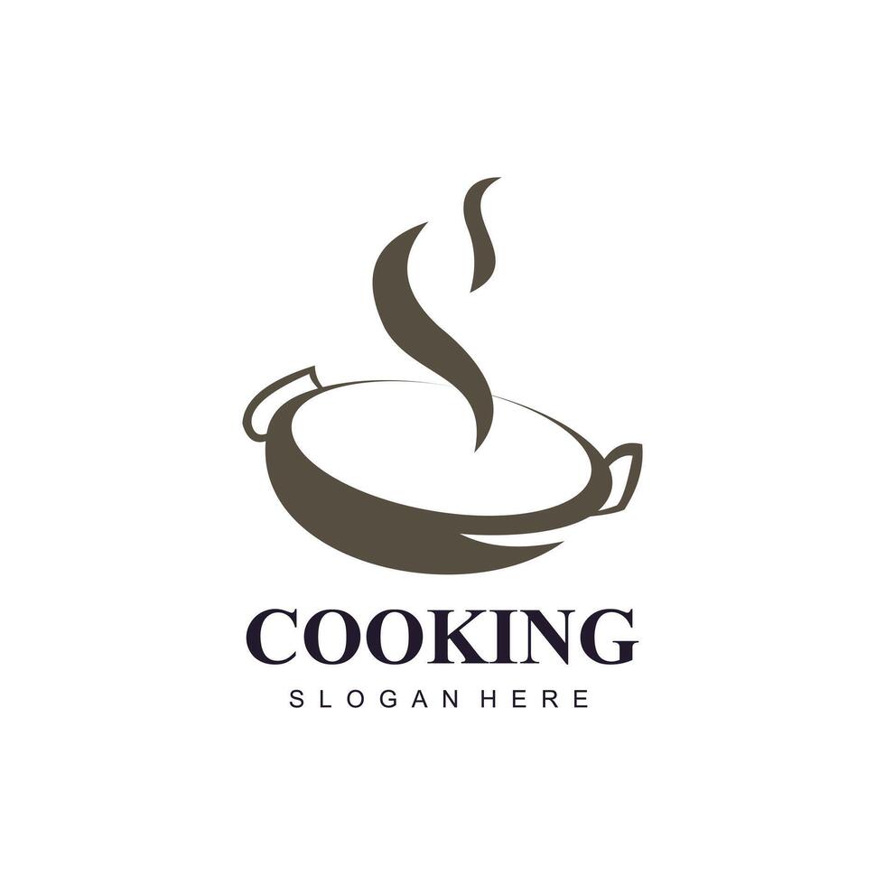 Cooking logo design illustration with creative element concept vector