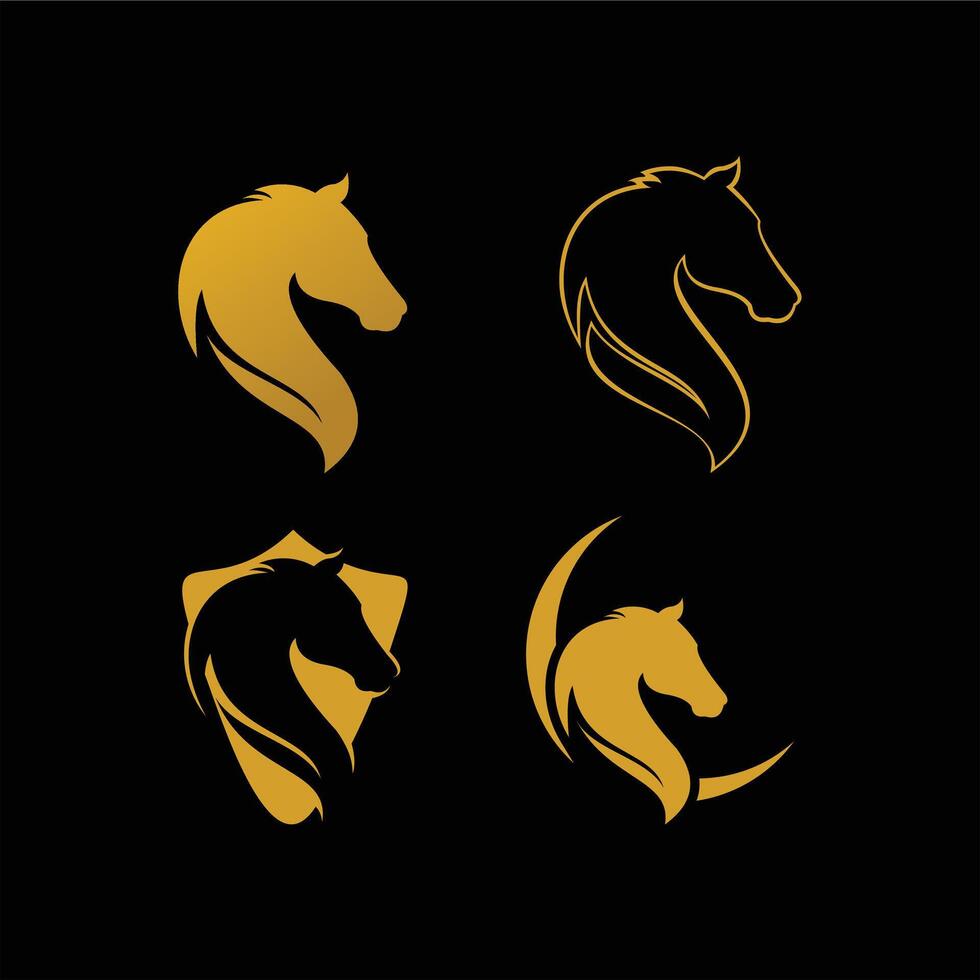 Horse logo template design vector