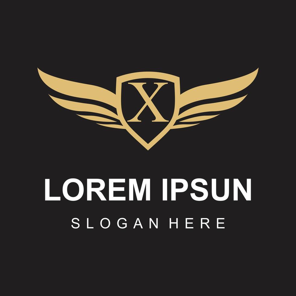 wing logo on letter vector
