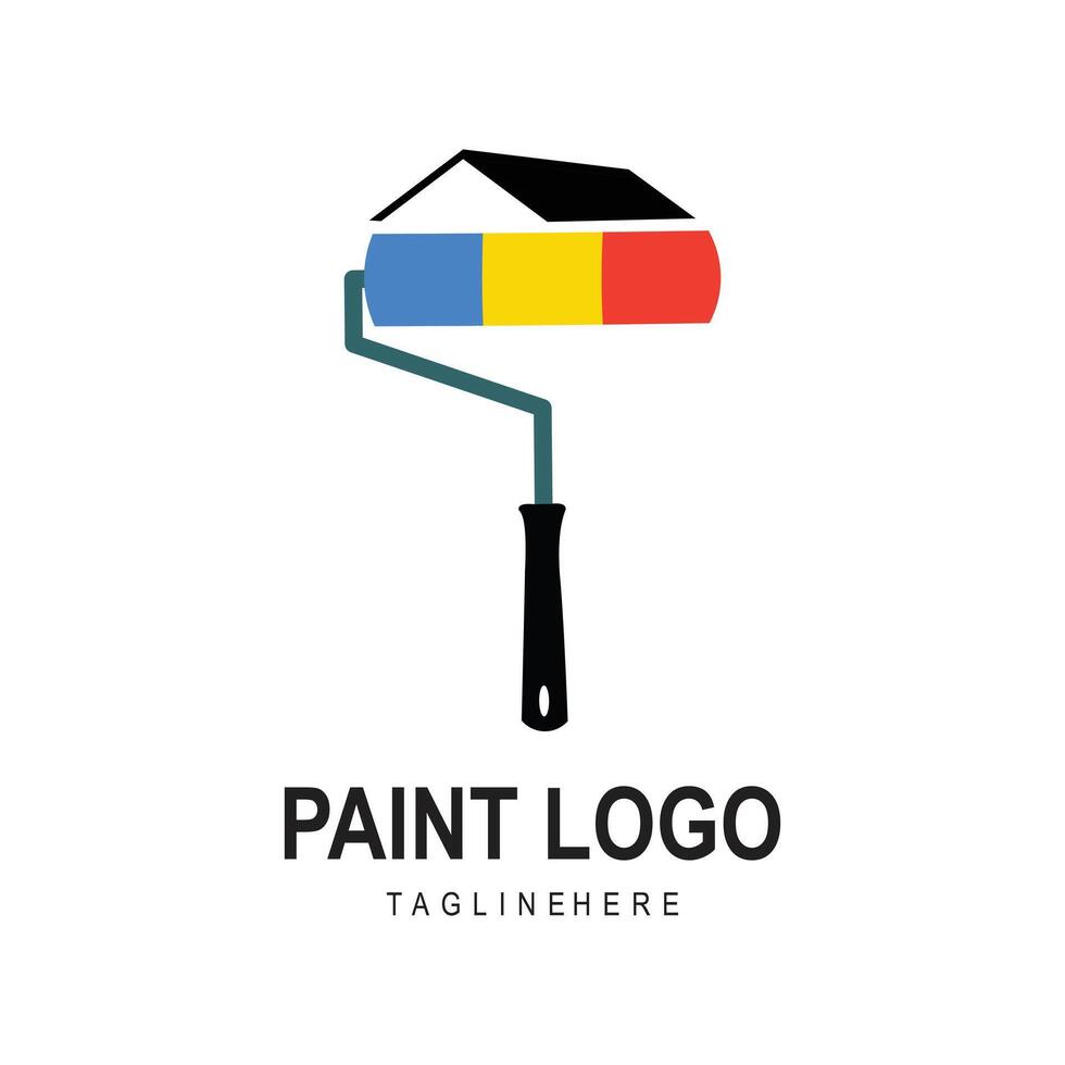 logo paint roller logo design vector