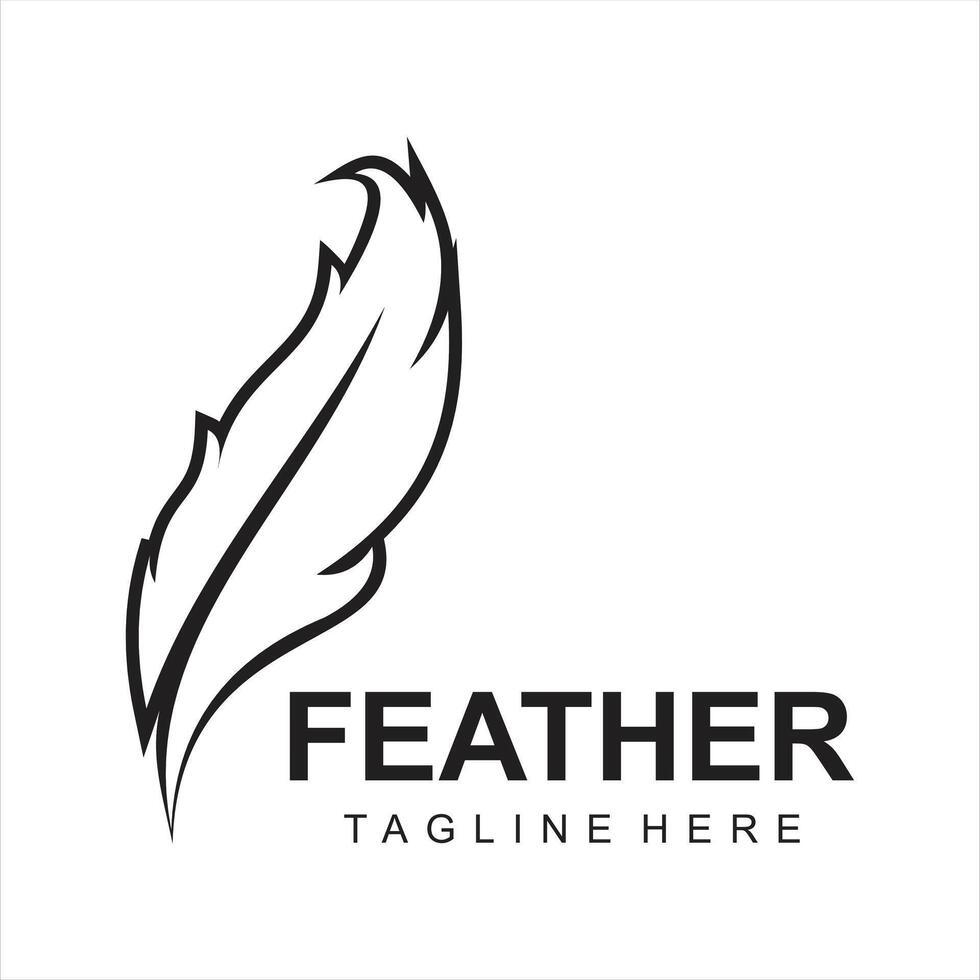 Gradient quill modern logo template vector
