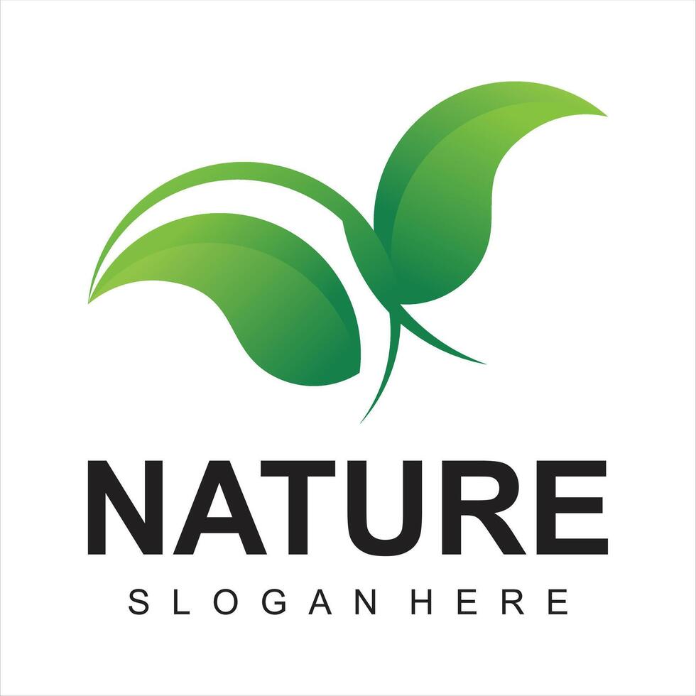 Flat gradient nature concept logotype vector
