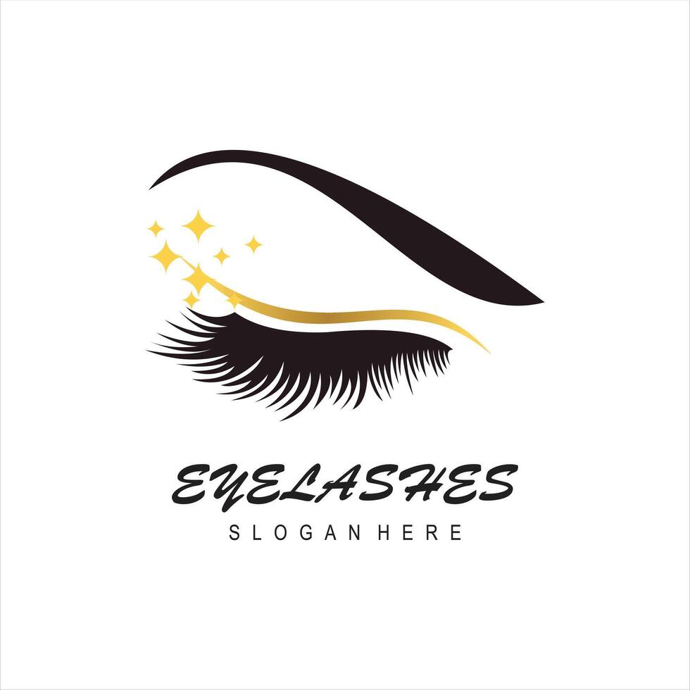 design lashes modern logo template vector