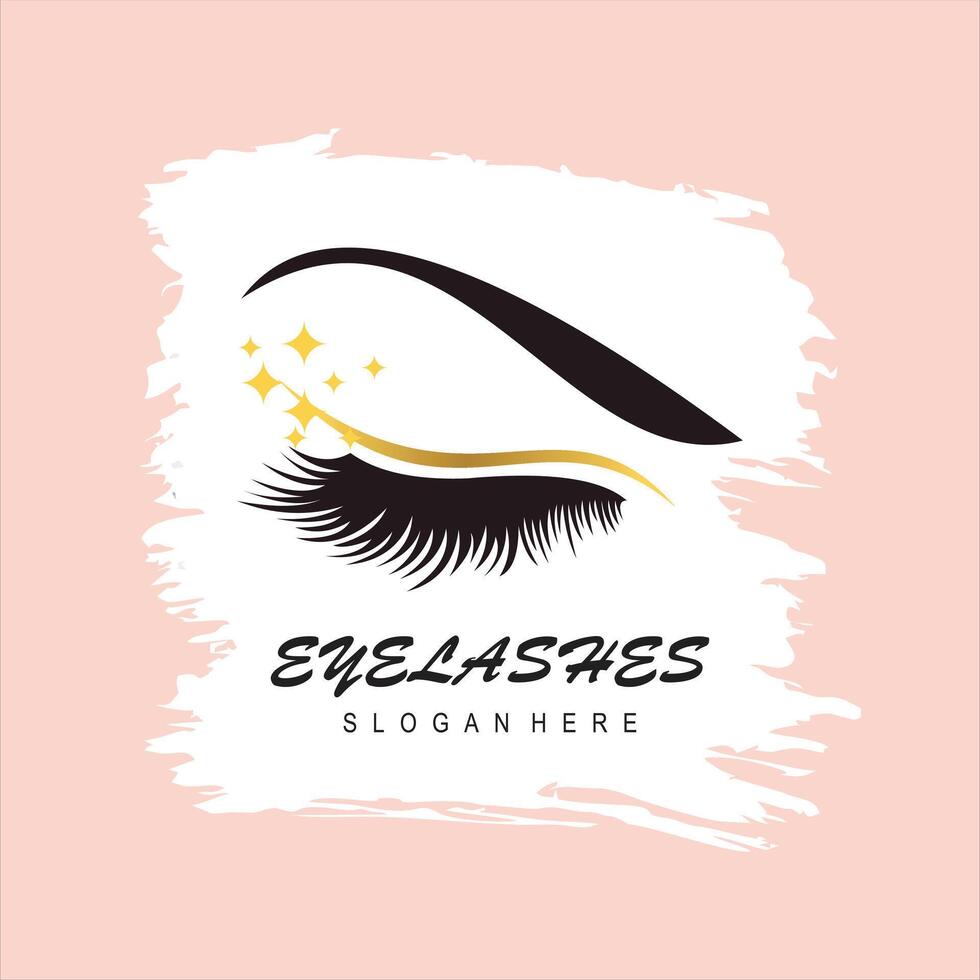 design lashes modern logo template vector