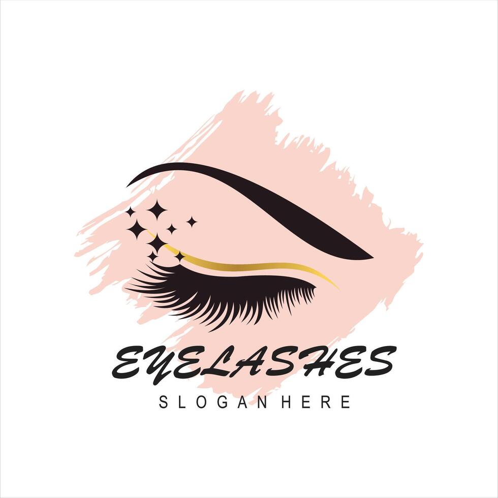 design lashes modern logo template vector