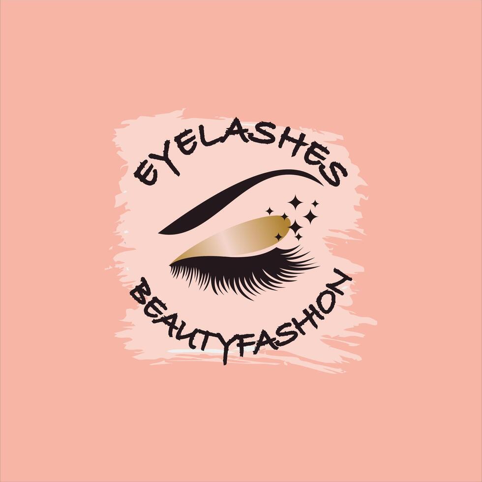 design lashes modern logo template vector