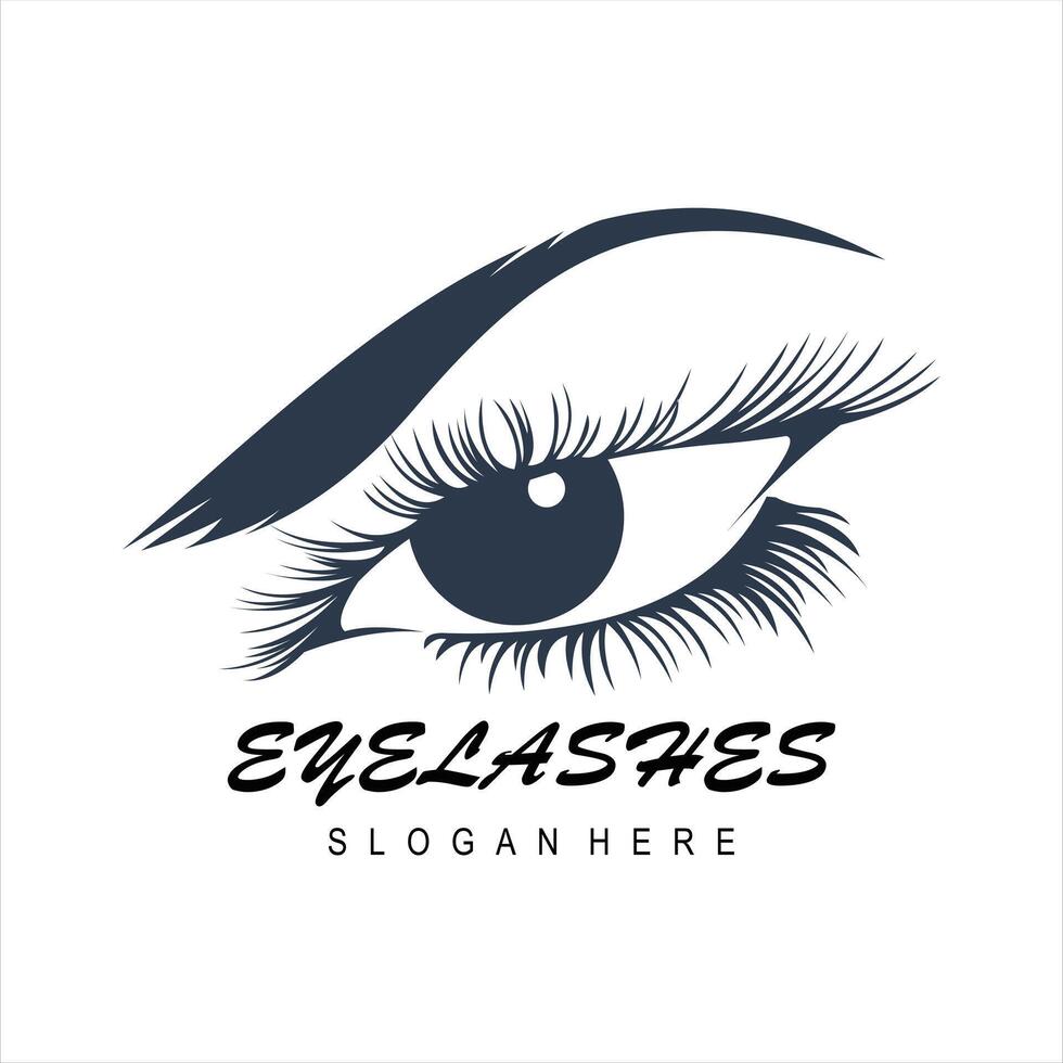 design lashes modern logo template vector