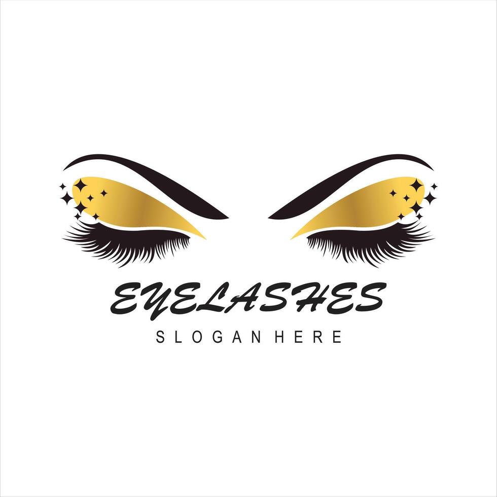 design lashes modern logo template vector