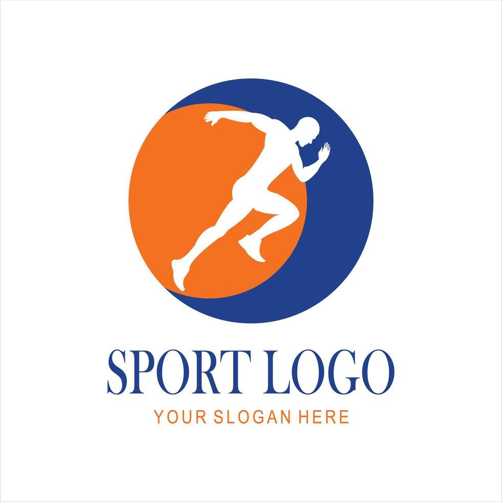 running playful modern logo design vector
