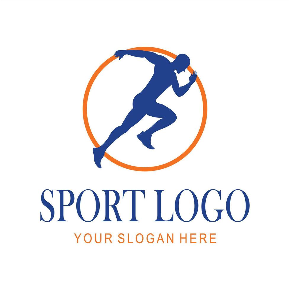 running playful modern logo design vector