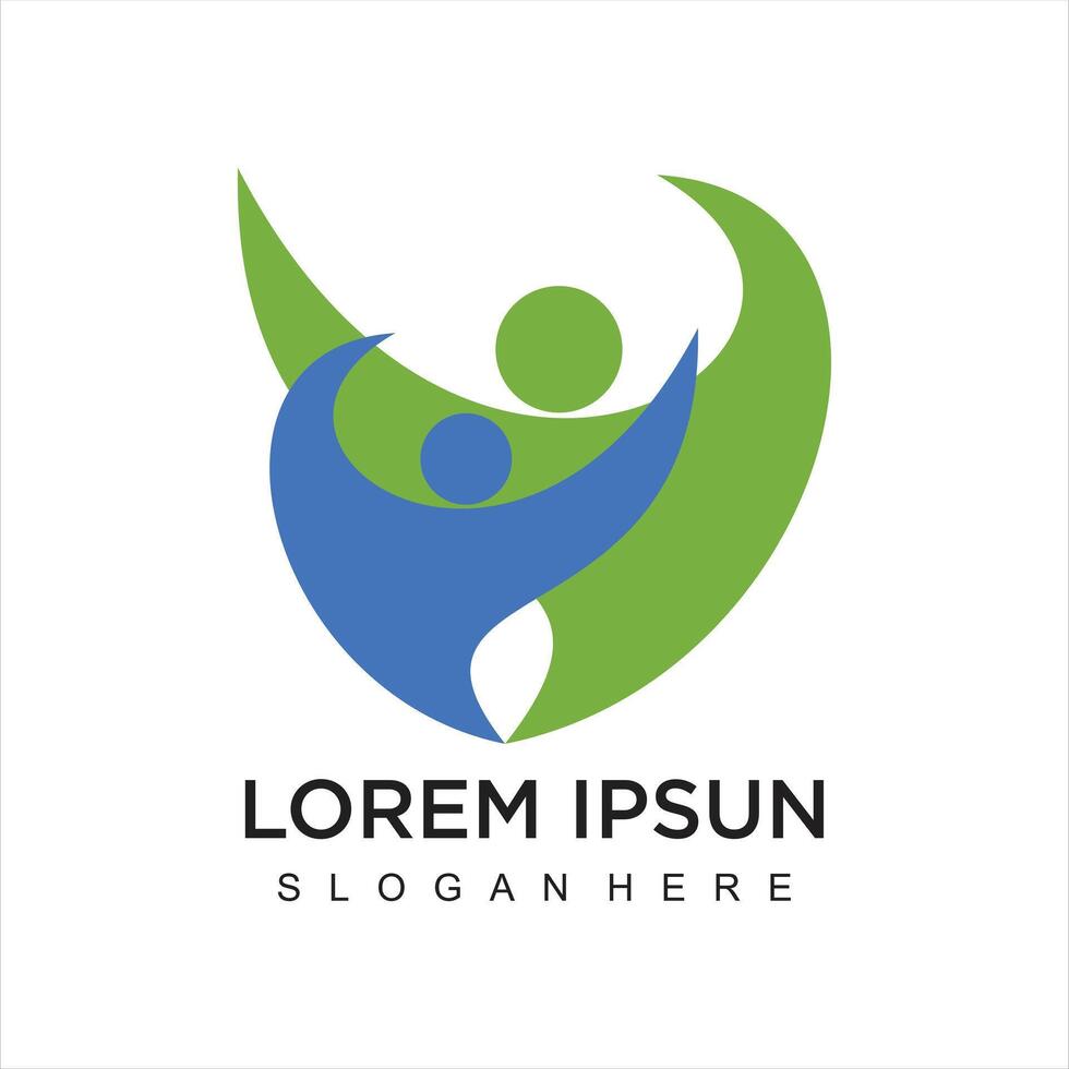 Success people care modern logo icon template vector