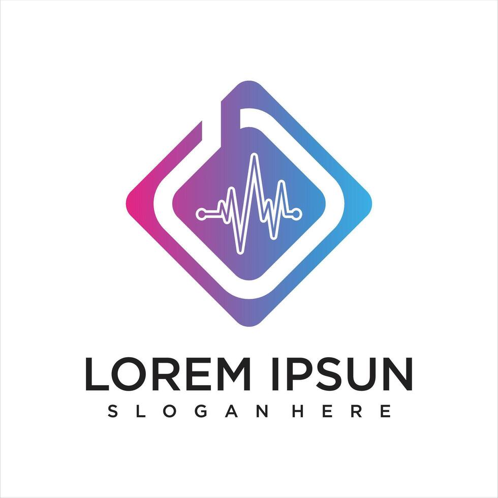 music player element. logo template electronic music, equalizer, store, DJ music, nightclub, disco. audio wave logo concept, multimedia technology themed, abstract shape vector