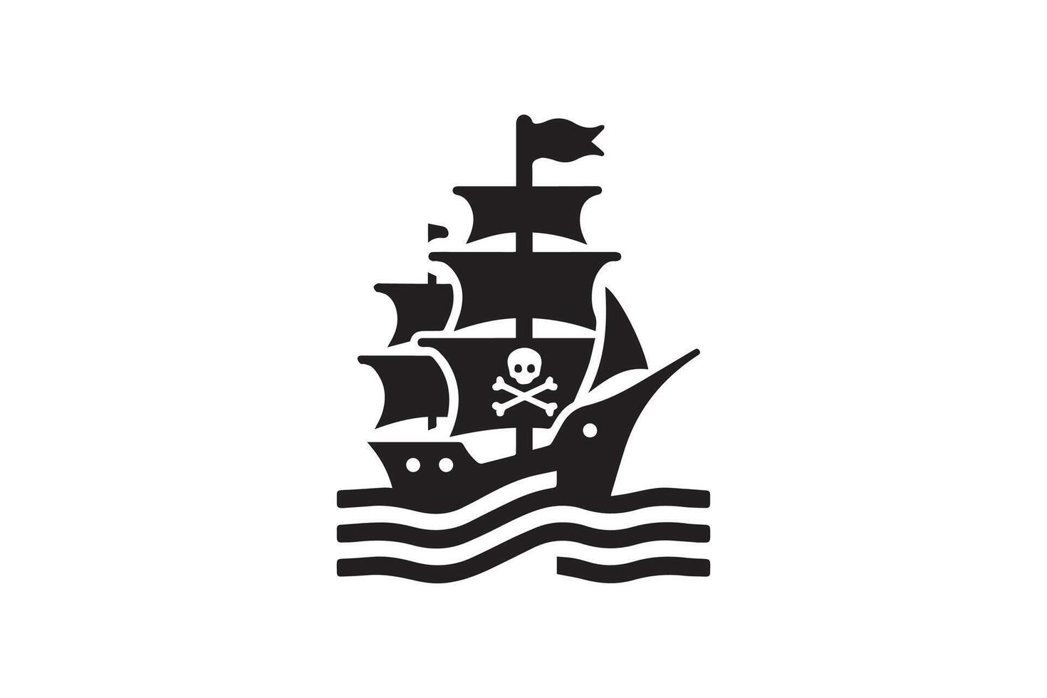Pirates ship silhouette vector