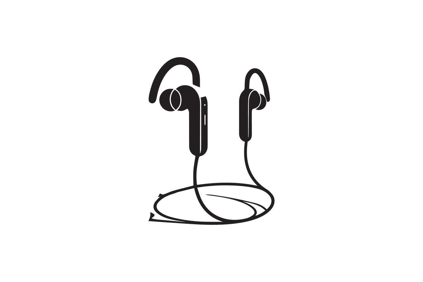 Wireless headphone silhouette vector