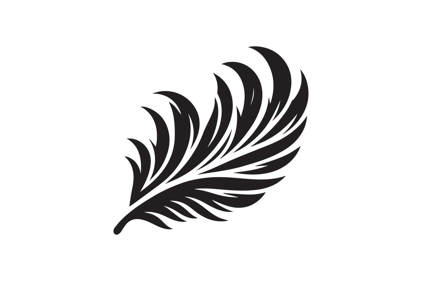 feather silhouette. Bird feather icon. Platelet. vector