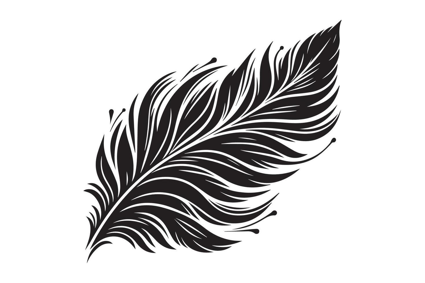feather silhouette. Bird feather icon. Platelet. vector